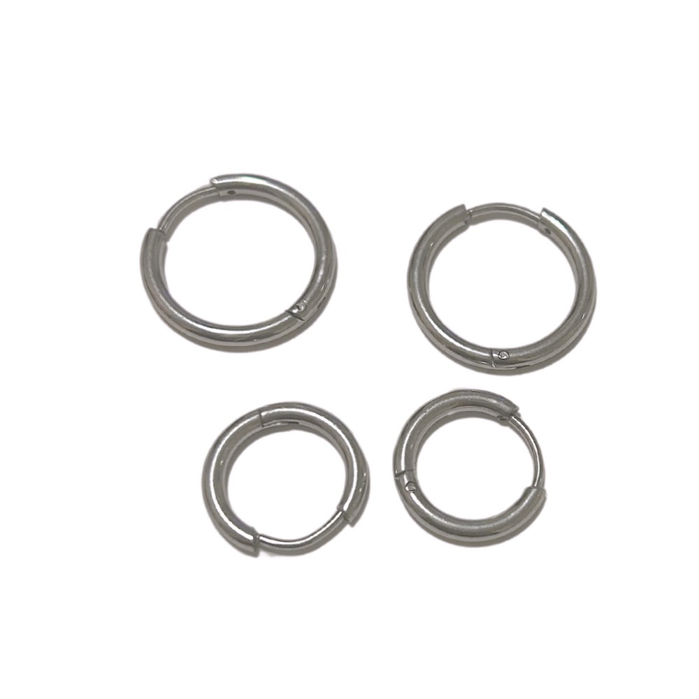 Silver Huggie Hoop Earrings Set (2 Pairs) | Minimalist Everyday Hoops | NWOT